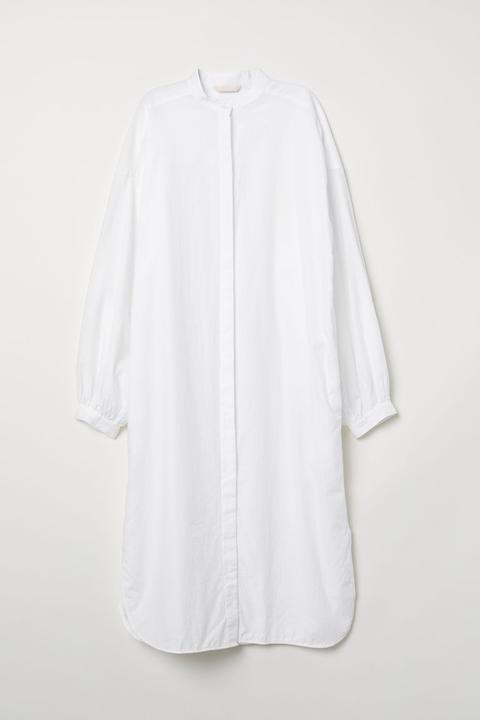 Camisa Larga De Algodón - Blanco