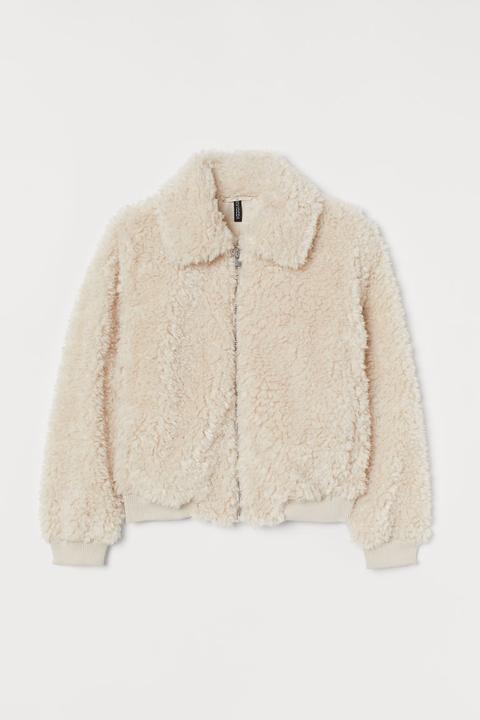 Faux Fur Jacket - Beige