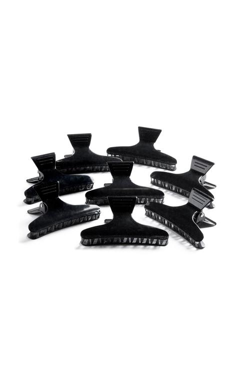 Black Hair Clamps 8pk