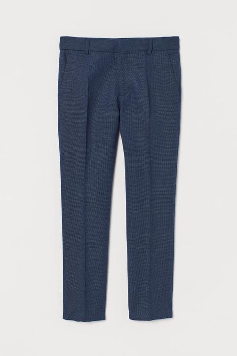 Pantalon De Costume Texturé - Bleu