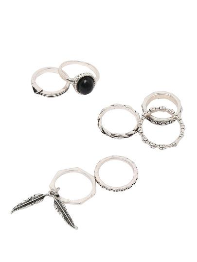 Anello D'argento Inciso 7pcs