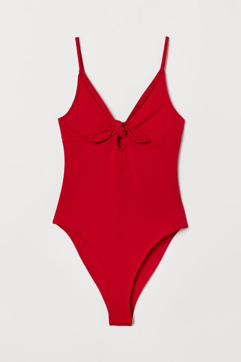 H & M - Body Con Nodo Decorativo - Rosso