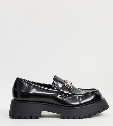 Asos Design Wide Fit Monster Chunky Loafers In Black