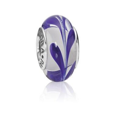 Charm In Vetro Di Murano Vortice Blu