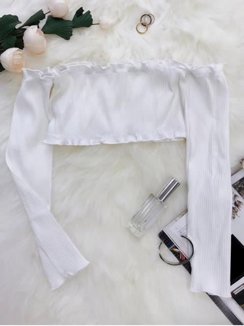 Frilled Off The Shoulder Crop Top