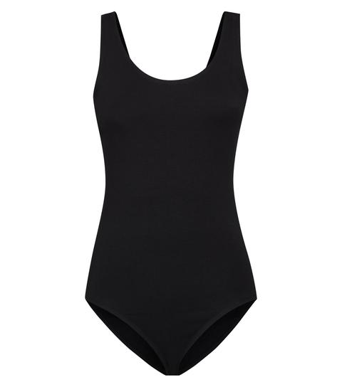 Black Scoop Neck Vest Bodysuit New Look