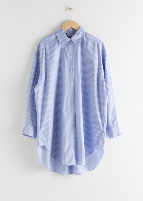 Oversized Striped Poplin Shirt