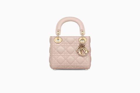 Minibolso Lady Dior En Piel De Cordero Rose Poudre