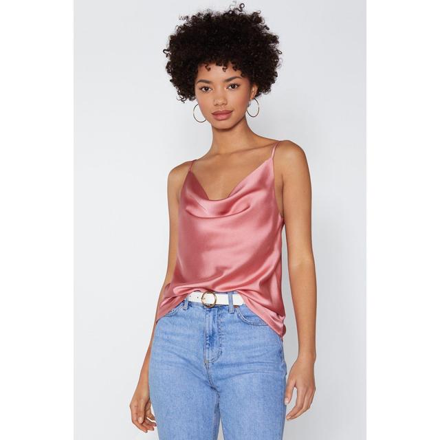 cowl hearted satin top