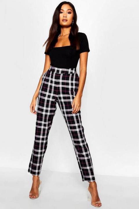 black checkered trousers womens