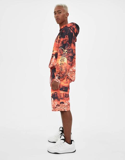 camisa llamas bershka