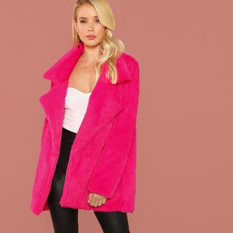 Manteau Duveteux Côtelé