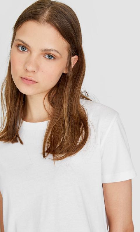 Stradivarius T Shirt Manches Courtes Femme Blanc Xs From Stradivarius On 21 Buttons