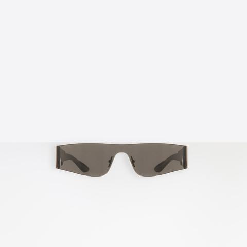 Mono Rectangle Sunglasses In Black Nylon, Black Nylon Injected Temples With Black Lenses