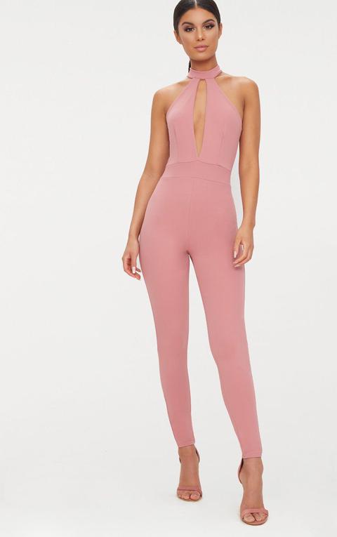 Rose Keyhole Jumpsuit, Pink