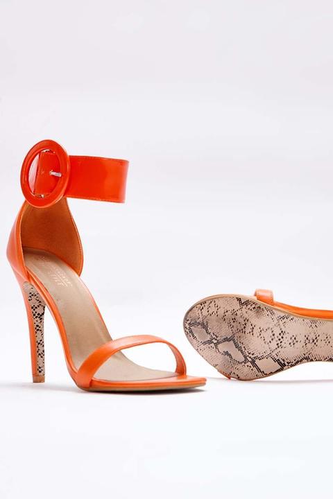 Orange Heels - Sarah Ashcroft Orange Patent Barely There Heels