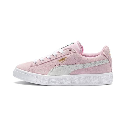 Chaussure Basket Suede Ps Pour Enfant, Rose/blanc/or, Taille 28, Chaussures