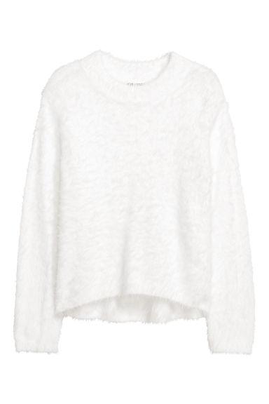 H & M - Pullover In Filato Peloso - Bianco