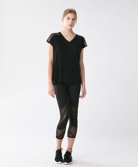 Legging Crop Color: Negro Talla: S Material: Poliester,poliamida,elastano,