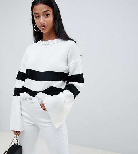 Jersey A Rayas En Contraste En Blanco De Boohoo Petite