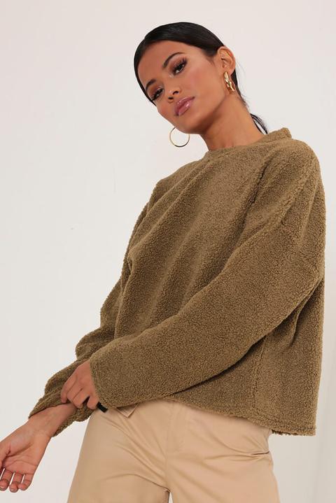 Khaki Teddy Borg Sweater