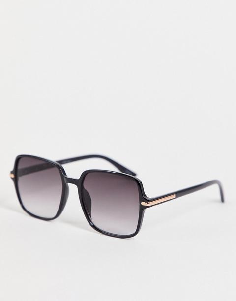 Gafas De Sol Negras Cuadradas Extragrandes De Vero Moda-negro