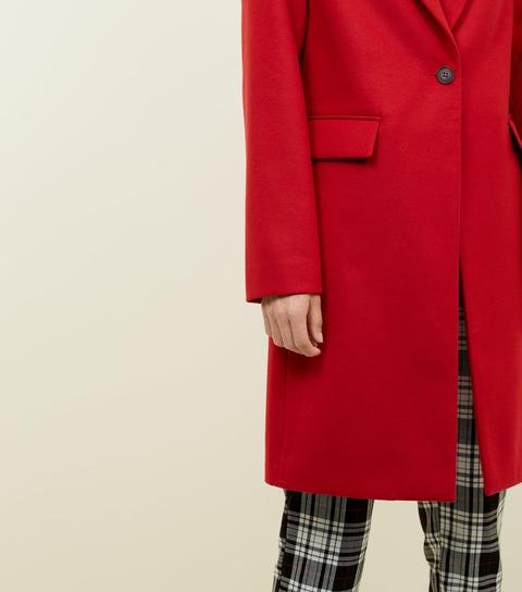 Red Single Breasted Formal Coat New Look