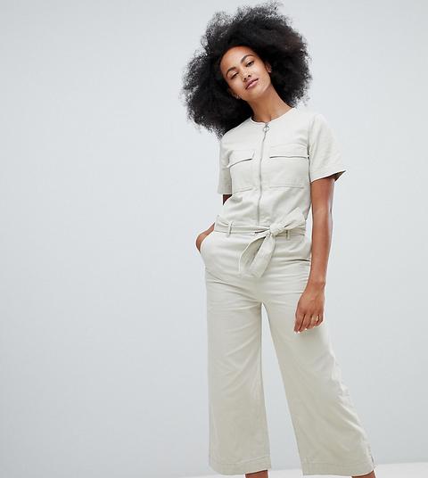 Monki Utility Jumpsuit-beige