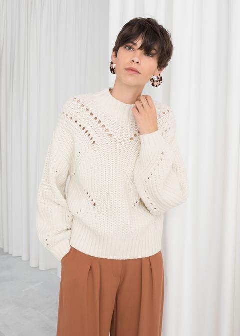 Boxy Cable Knit Sweater