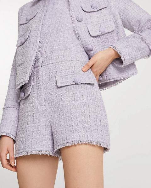 Purple Boucle Shorts