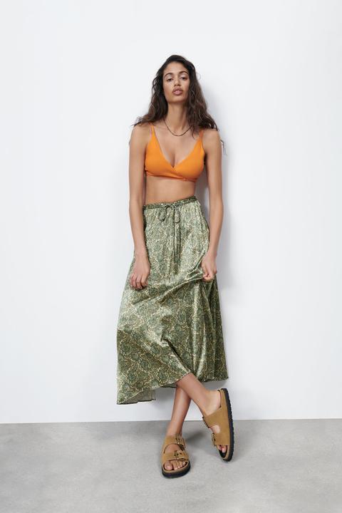 Falda Satinada Estampada