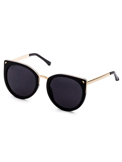 Black Metal Trim Cat Eye Sunglasses