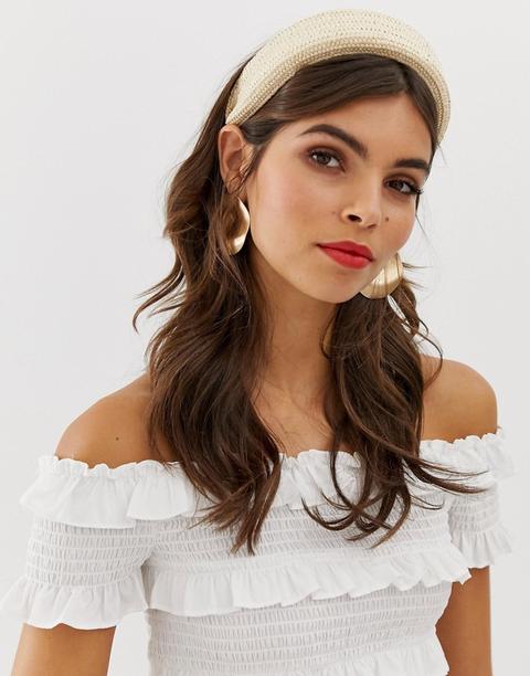 Diadema Minimalista De Rafia De Asos Design-crema