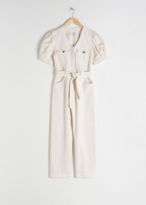 & other stories denim jumpsuit