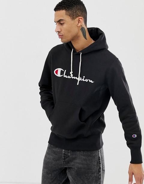 Sudadera Con Capucha Y Logo Grande En Negro De Champion