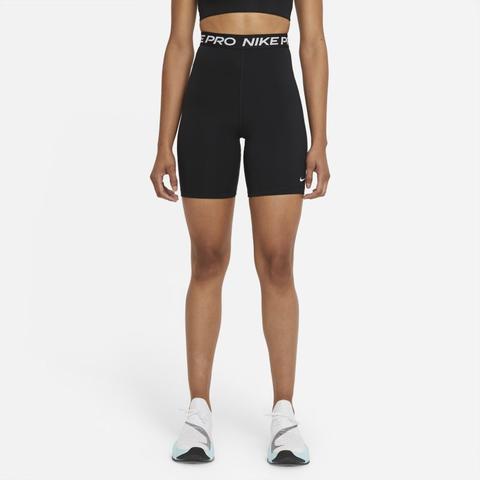 Nike Pro 365 Pantalón Corto De Talle Alto De 18 Cm - Mujer - Negro