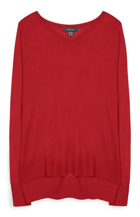 Jersey De Cuello De Pico Rojo