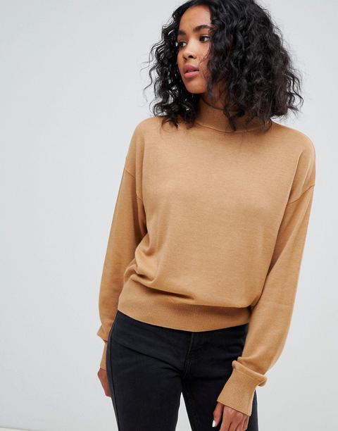 Jersey Amplio Con Cuello Alto Y Manga Abullonada Eco De Asos Design