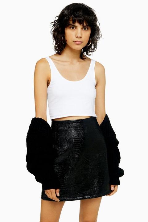 Faux leather hotsell mini skirt topshop