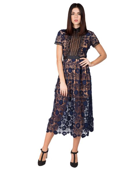 Vestito Pizzo Blu 116l1