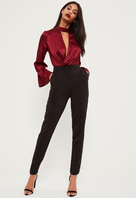 Tall Black Cigarette Trousers, Black