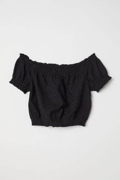 H & M - Top Corto A Spalle Scoperte - Nero