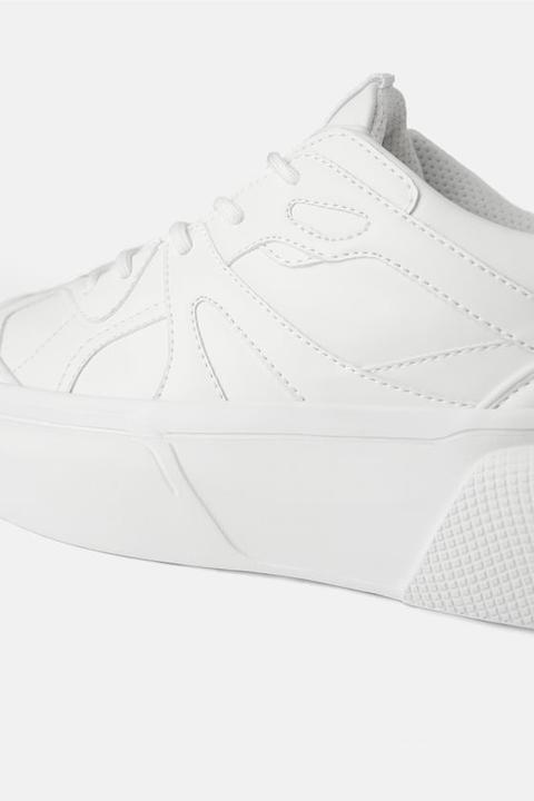 Sneaker Mit Relief Plateausohle From Zara On 21 Buttons