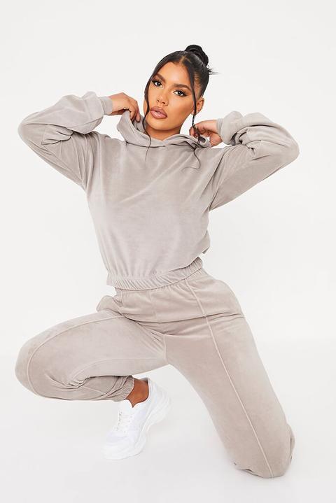 Grey Soft Teddy Fleece Oversized Hoodie