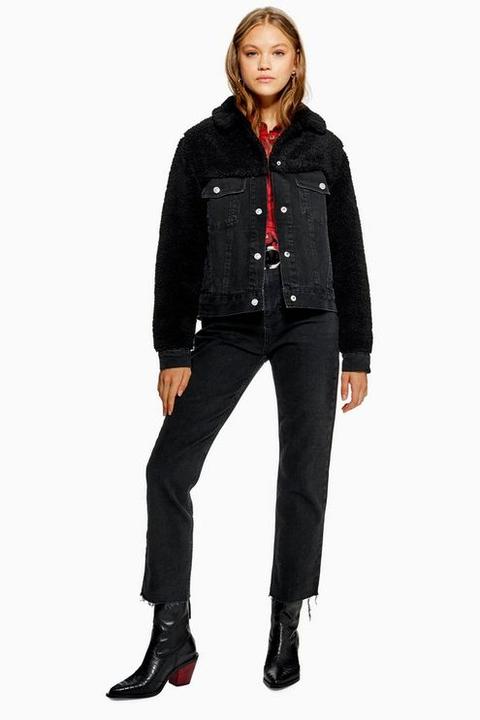 hybrid denim borg jacket