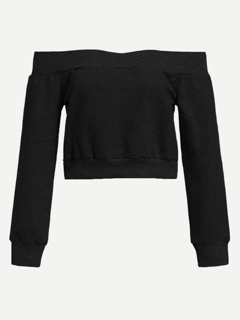 Felpa Monocromatico Con Spalle Scoperte