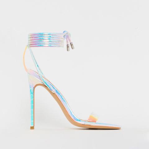 rainbow lace up heels