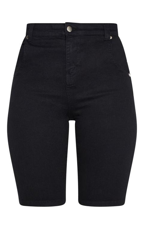 denim cycling shorts black