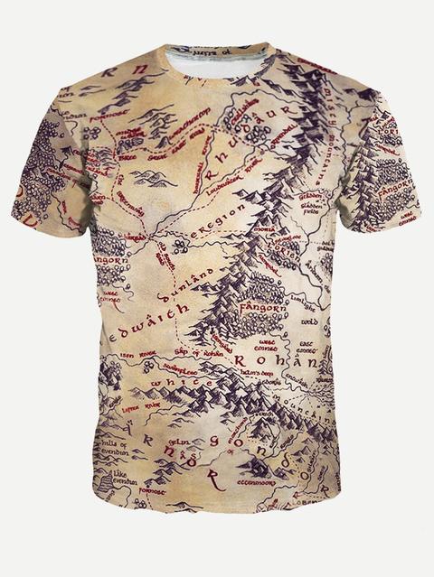 T-shirt Uomo Stampa Mappa