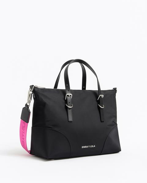 Bolso Shopper L Nylon Negro